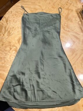 Abercrombie & Fitch Olive Slip Dress with Spaghetti Straps